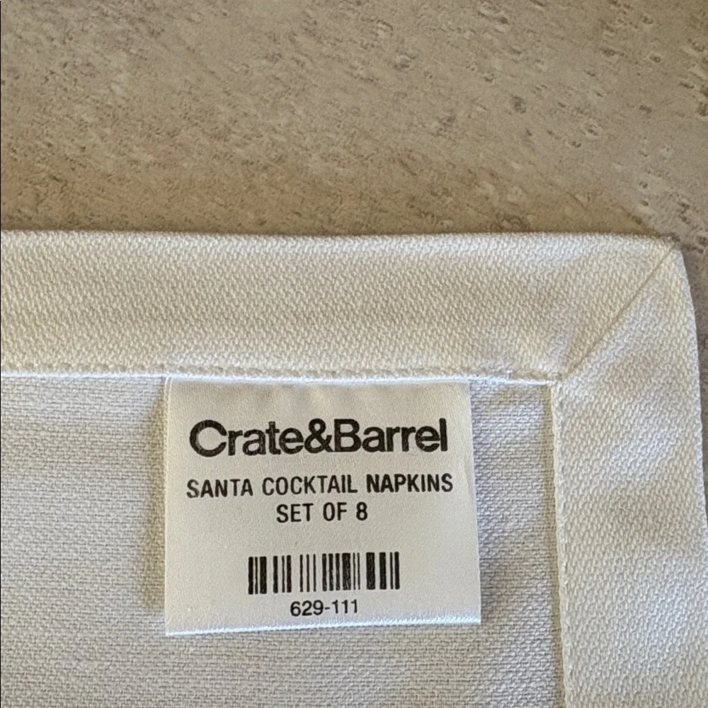 NWT Crate&Barrel Santa Cocktail Napkins